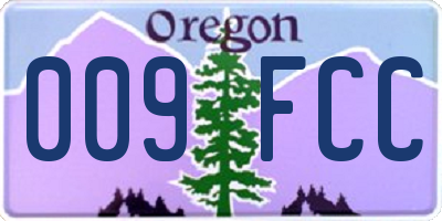 OR license plate 009FCC