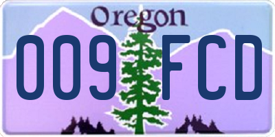 OR license plate 009FCD