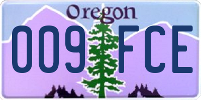 OR license plate 009FCE