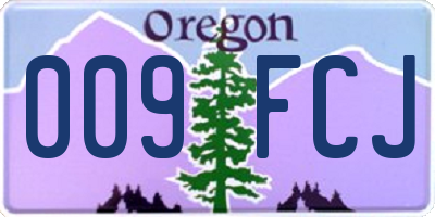 OR license plate 009FCJ