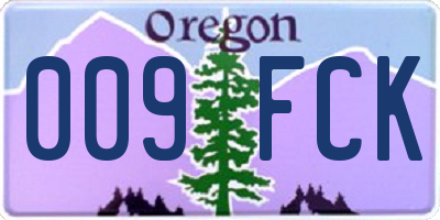 OR license plate 009FCK