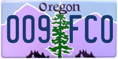 OR license plate 009FCO