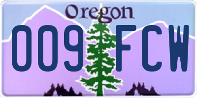 OR license plate 009FCW