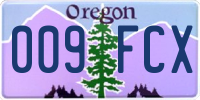 OR license plate 009FCX