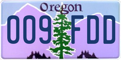 OR license plate 009FDD