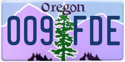 OR license plate 009FDE