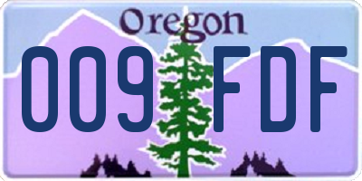 OR license plate 009FDF