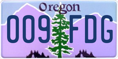 OR license plate 009FDG
