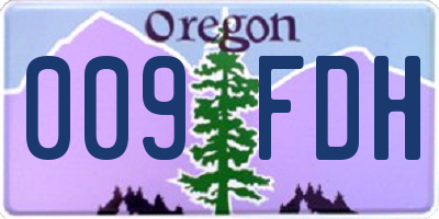 OR license plate 009FDH