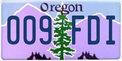 OR license plate 009FDI