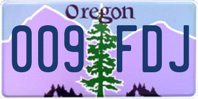 OR license plate 009FDJ