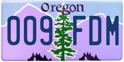 OR license plate 009FDM