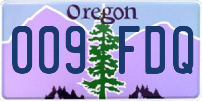 OR license plate 009FDQ