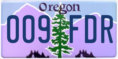 OR license plate 009FDR