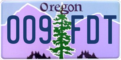 OR license plate 009FDT