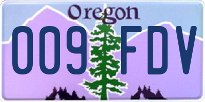 OR license plate 009FDV