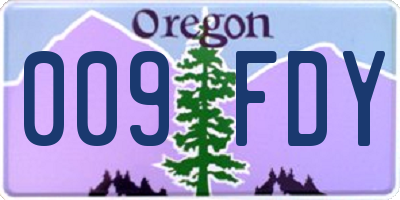 OR license plate 009FDY