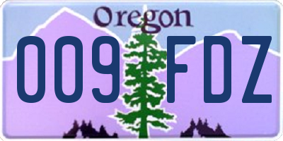 OR license plate 009FDZ