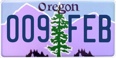 OR license plate 009FEB