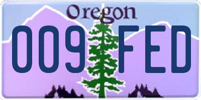 OR license plate 009FED