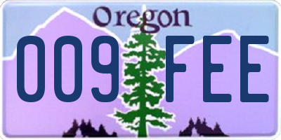 OR license plate 009FEE