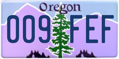 OR license plate 009FEF