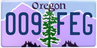 OR license plate 009FEG