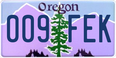 OR license plate 009FEK