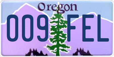 OR license plate 009FEL