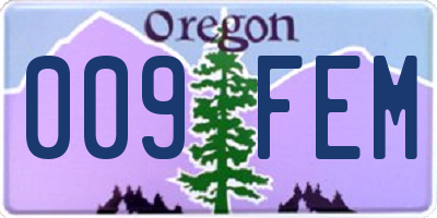 OR license plate 009FEM