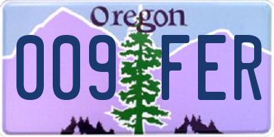 OR license plate 009FER