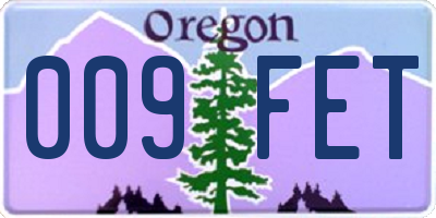 OR license plate 009FET