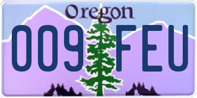 OR license plate 009FEU