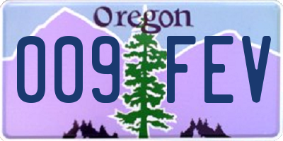 OR license plate 009FEV