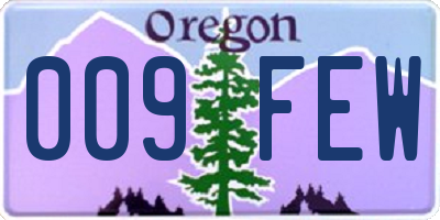 OR license plate 009FEW
