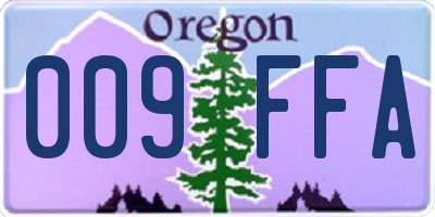 OR license plate 009FFA