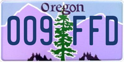 OR license plate 009FFD