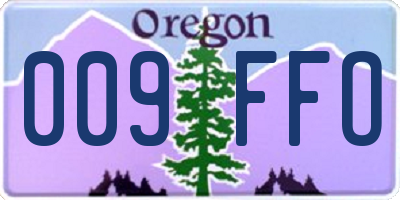 OR license plate 009FFO