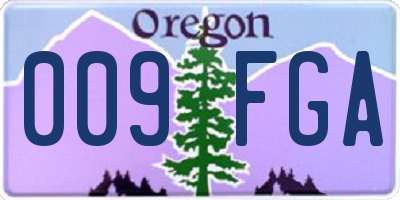 OR license plate 009FGA