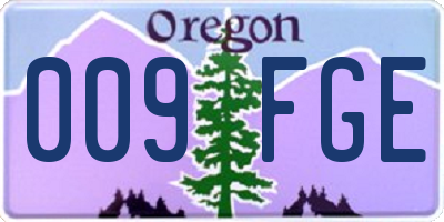 OR license plate 009FGE