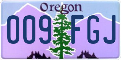 OR license plate 009FGJ