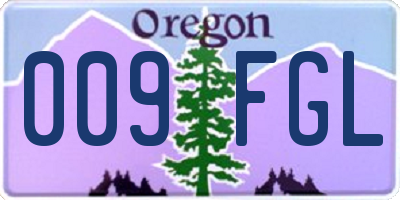 OR license plate 009FGL