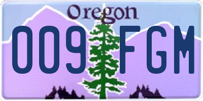 OR license plate 009FGM