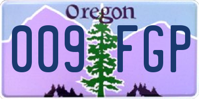 OR license plate 009FGP