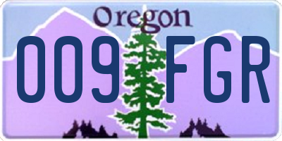 OR license plate 009FGR