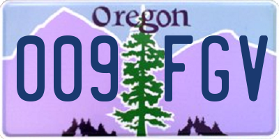 OR license plate 009FGV