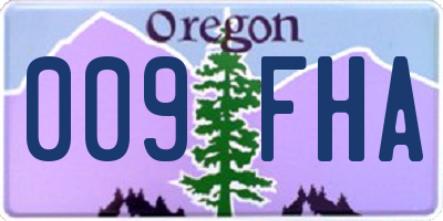 OR license plate 009FHA
