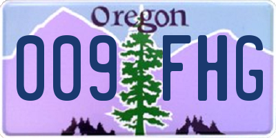 OR license plate 009FHG