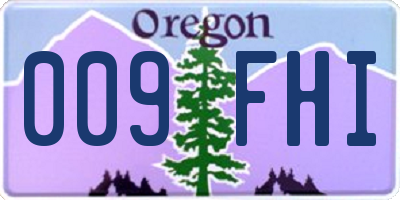 OR license plate 009FHI