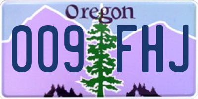 OR license plate 009FHJ